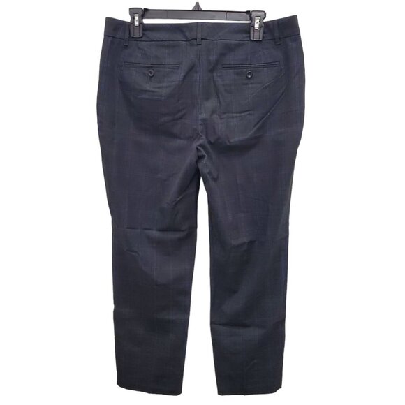 GAP Women's Black Blue Windowpane Plaid Slim Cropped Dress Career Pants Size 8 - Picture 4 of 4